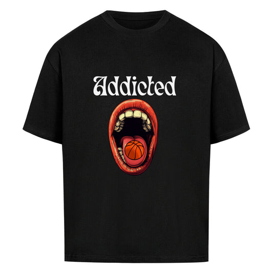 Oversized Basketball T-Shirt Schwarz Addicted to 100% Baumwolle