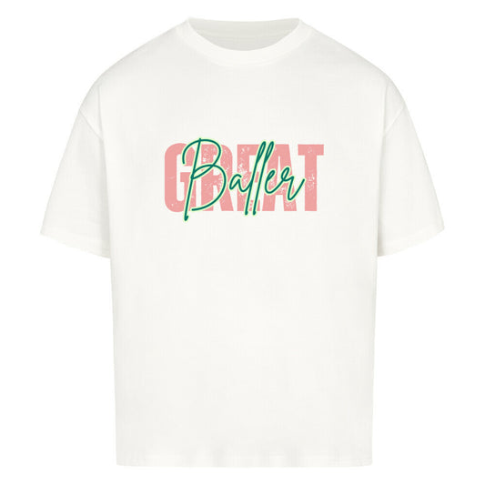 Oversized Basketball T-Shirt weiß Great Baller 100% Baumwolle