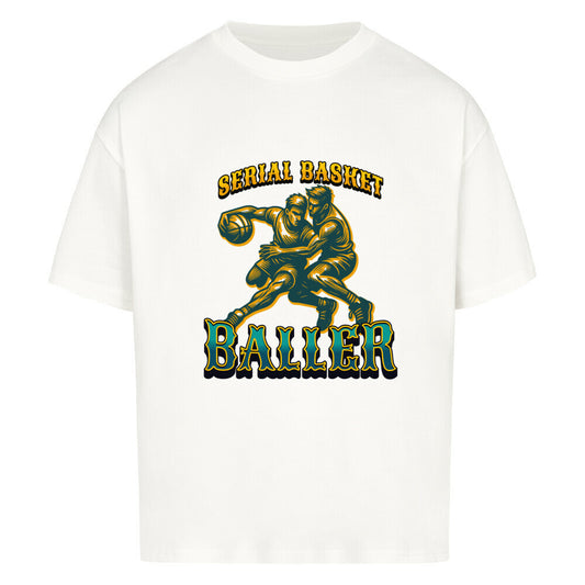 Oversized Basketball T-Shirt Serial Basketballer Weiß 100% Baumwolle