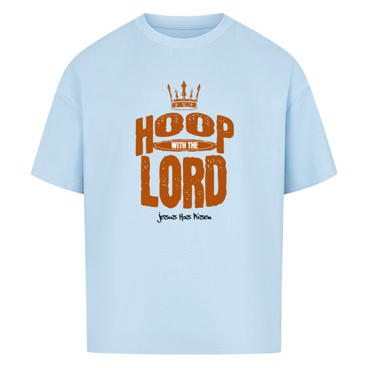 Oversized T-Shirt babyblau, hoop with the lord, jesus has risen. 100% baumwolle.