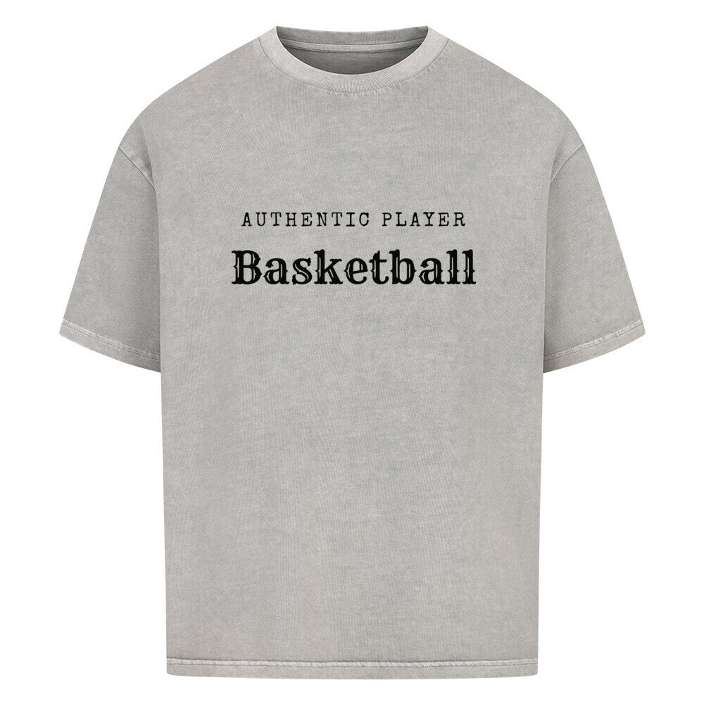 Oversized Basketball T-Shirt  Washed Grey Authentic Player 100% Premium Baumwolle
