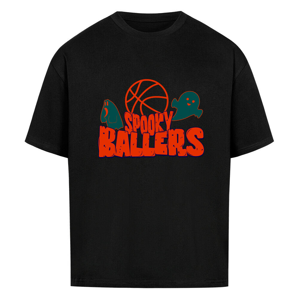Oversized Basketball Hallowee T-Shirt Schwarz Spooky Ballers 100% Baumwolle