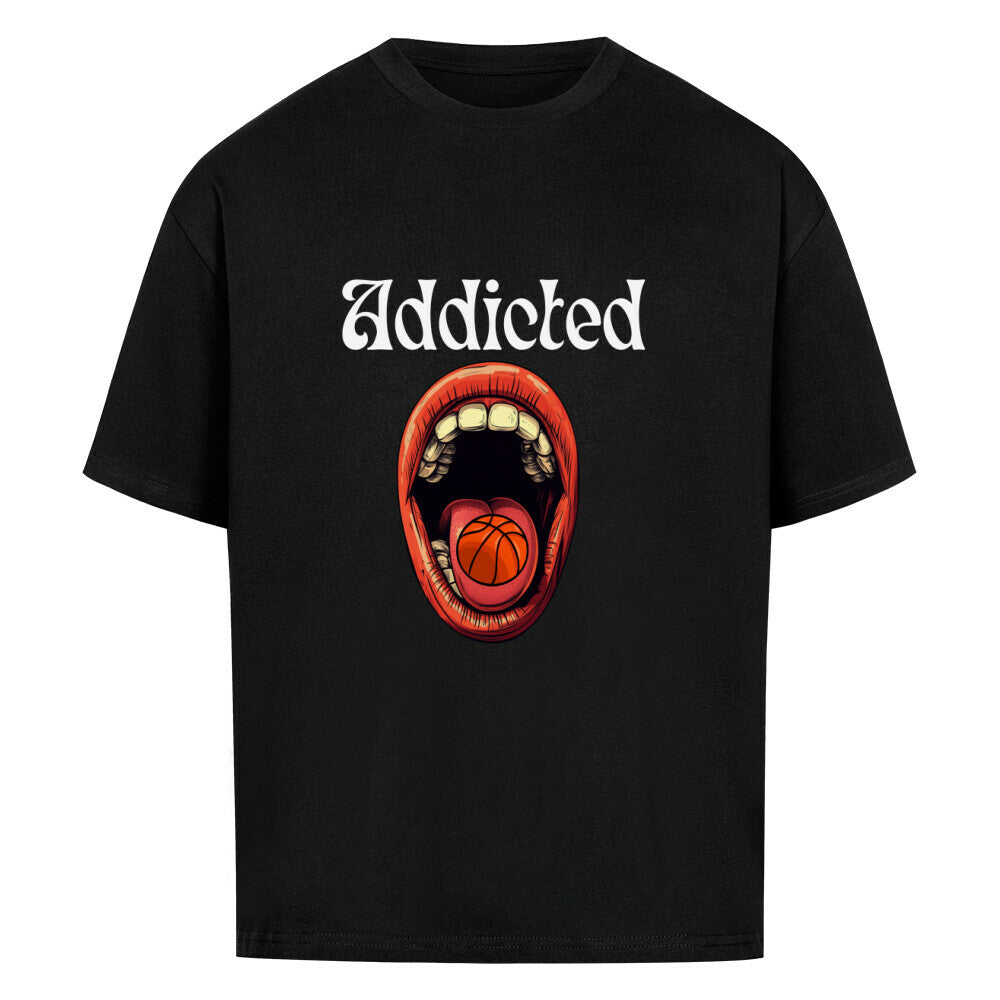 Oversized Basketball T-Shirt Schwarz Addicted to 100% Baumwolle