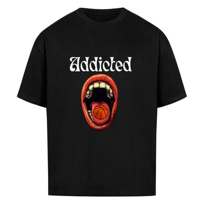 Oversized Basketball T-Shirt Schwarz Addicted to 100% Baumwolle