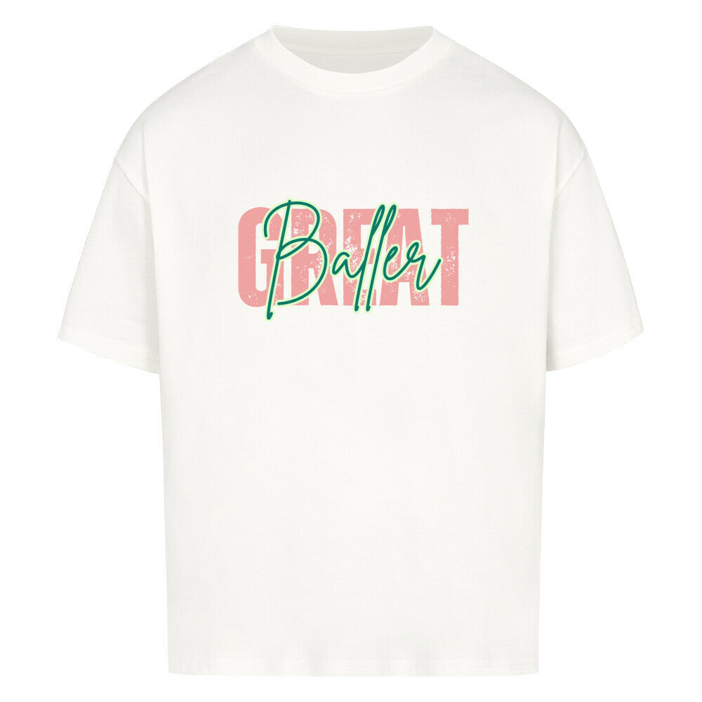 Oversized Basketball T-Shirt weiß Great Baller 100% Baumwolle