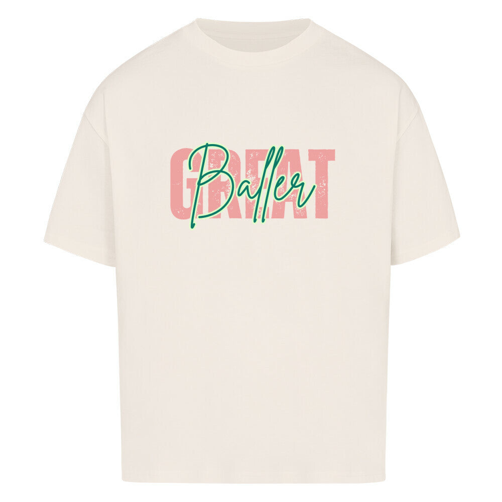 Oversized Basketball T-Shirt Natural Raw Great Baller 100% Baumwolle