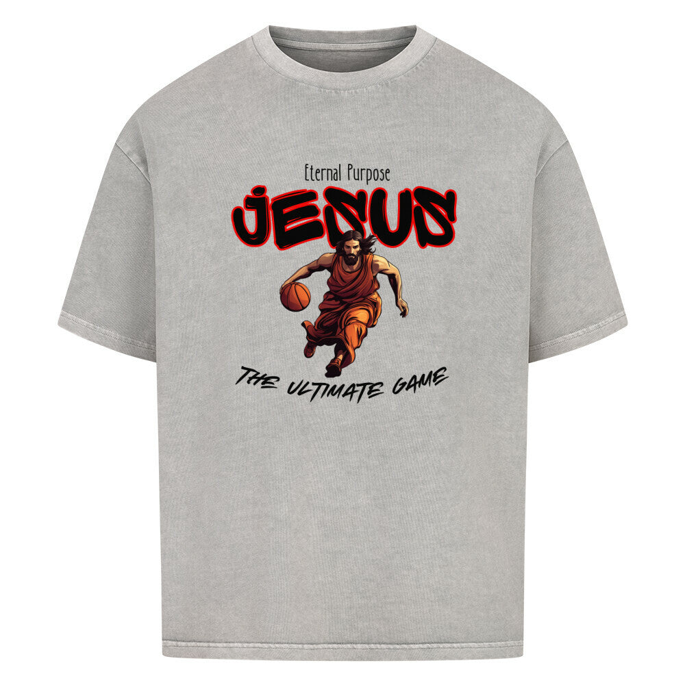 Oversized Basketball T-Shirt Eternal Purpose Washed Grau 100% Baumwolle