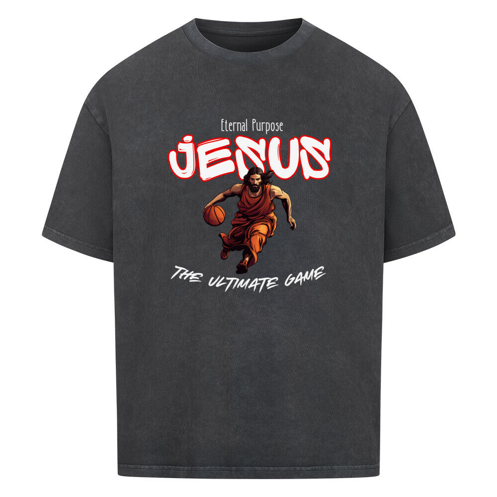 Oversized Basketball T-Shirt Eternal Purpose Washed Schwarz 100% Baumwolle