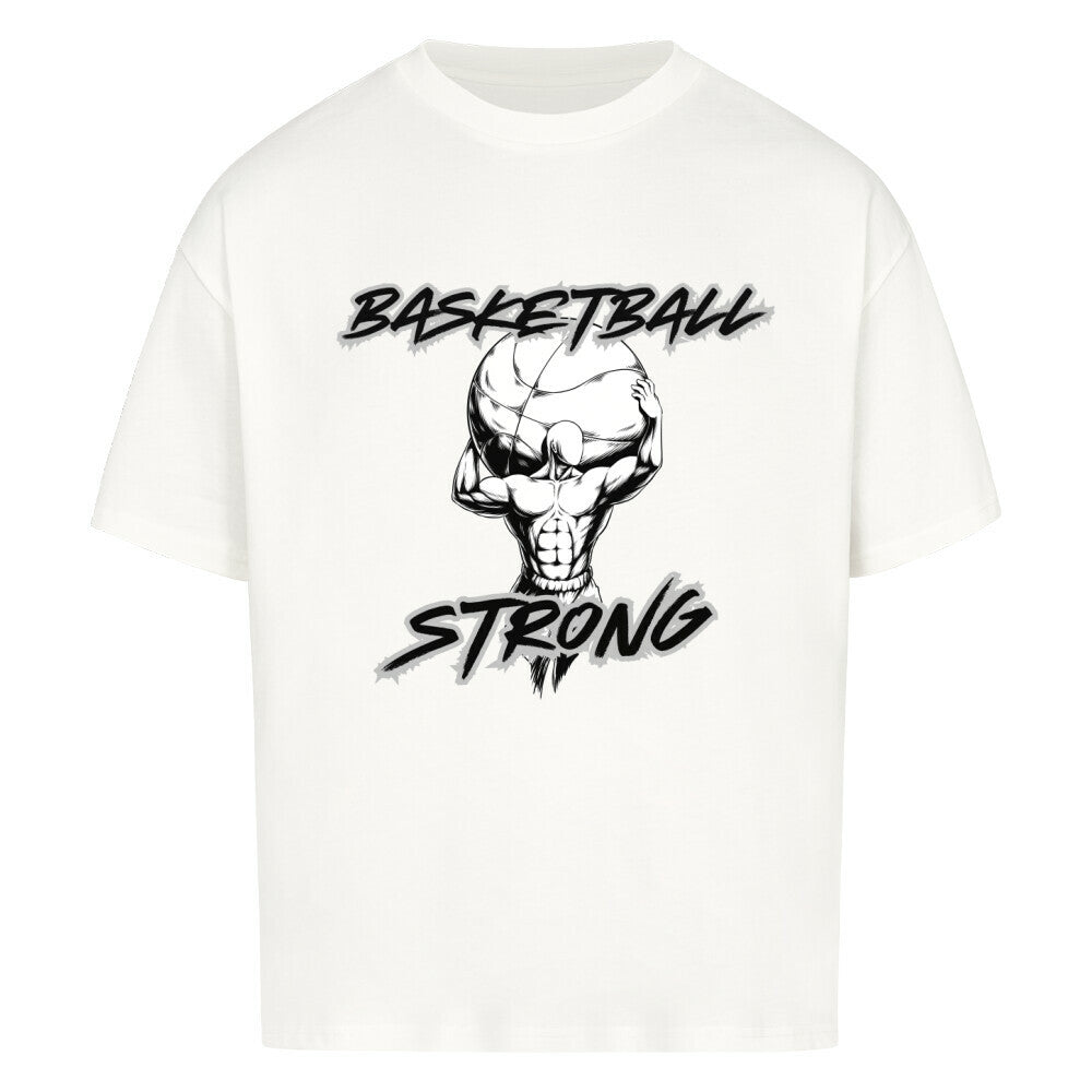 Oversized T-Shirt Basketball Strong Weiß 100% Baumwolle