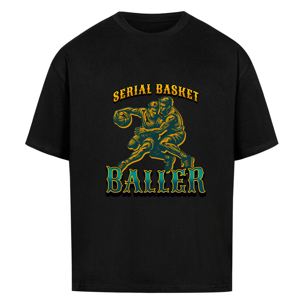 Oversized Basketball T-Shirt Serial Basketballer schwarz 100% Baumwolle