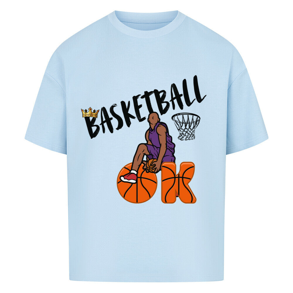 Basketball OK Oversized T-Shirt Babyblau 100% Baumwolle