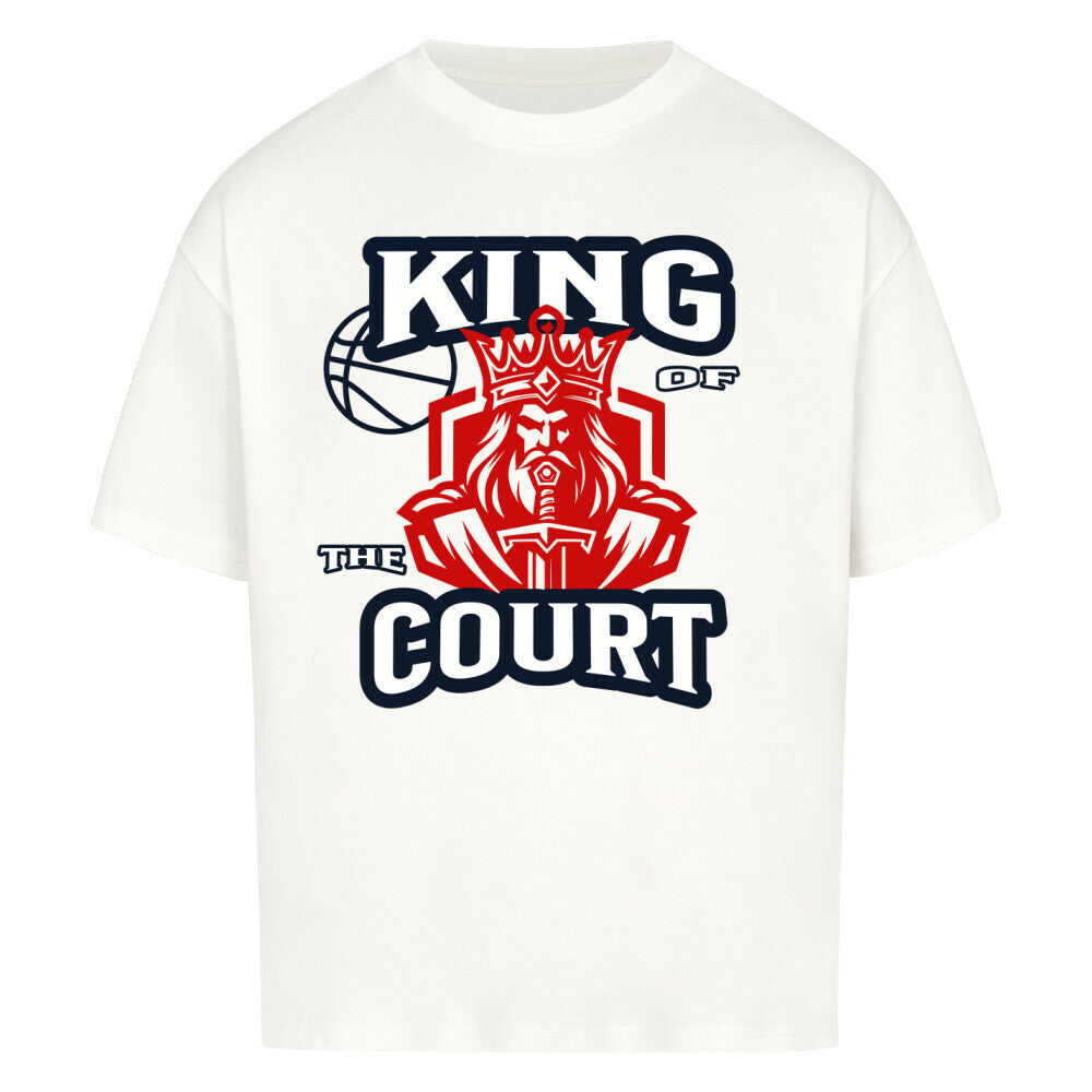 Oversized Basketball T-Shirt King of the Court Weiß 100% Baumwolle