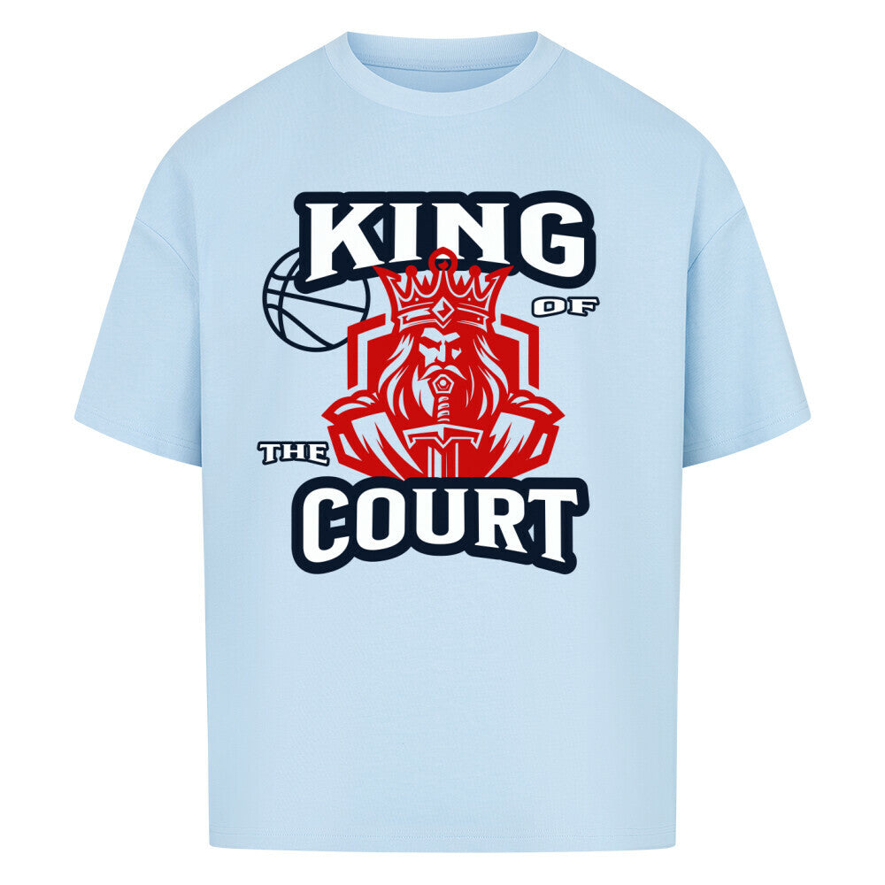 Oversized Basketball T-Shirt King of the Court Babyblau 100% Baumwolle