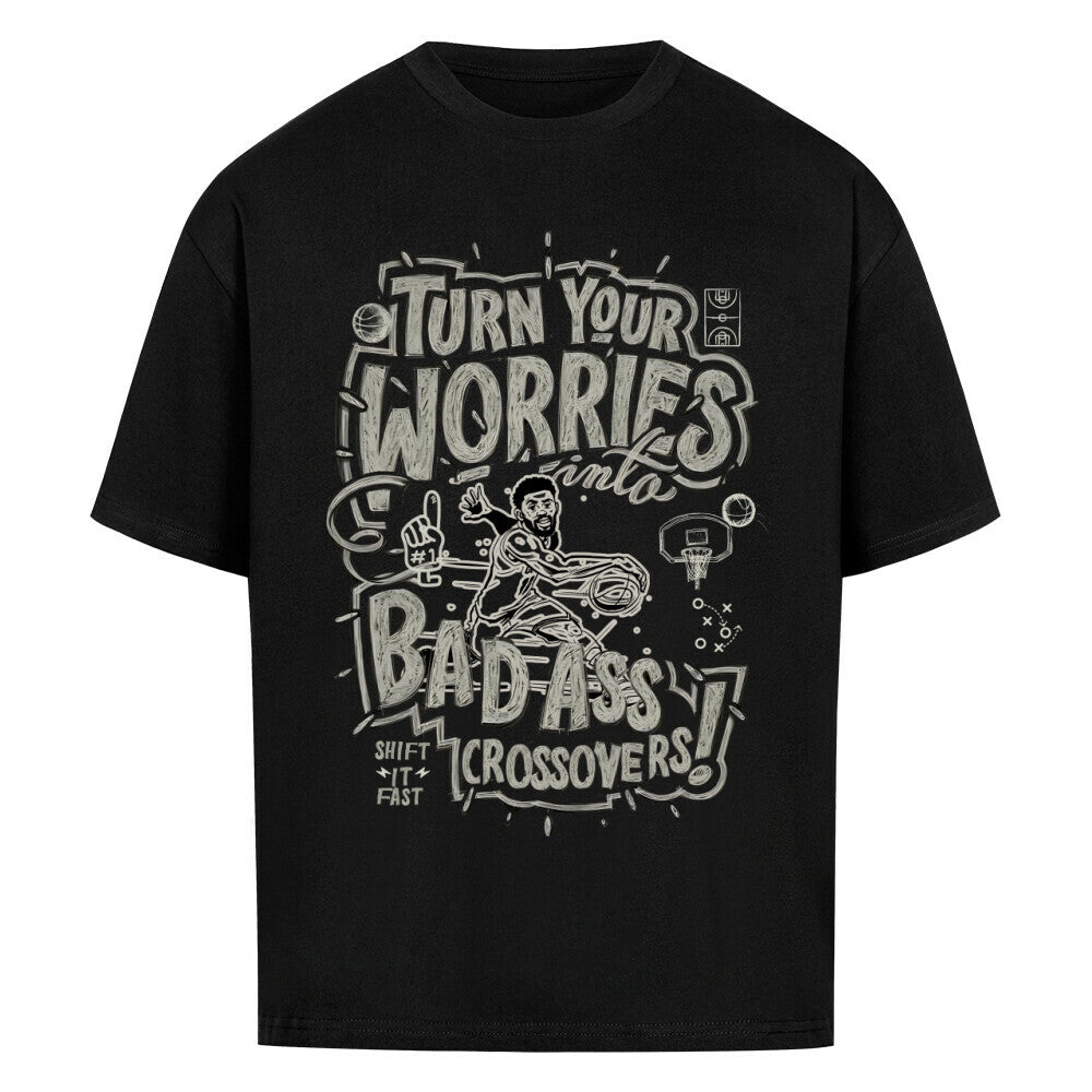 Badass Crossover Oversized Basketball T-Shirt schwarz 100% Baumwolle
