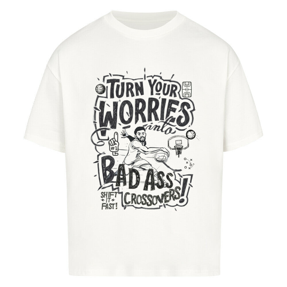 Badass Crossover Oversized Basketball T-Shirt Weiß 100% Baumwolle