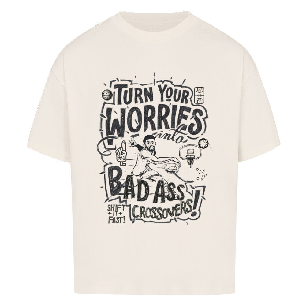 Badass Crossover Oversized Basketball T-Shirt Natural Raw 100% Baumwolle