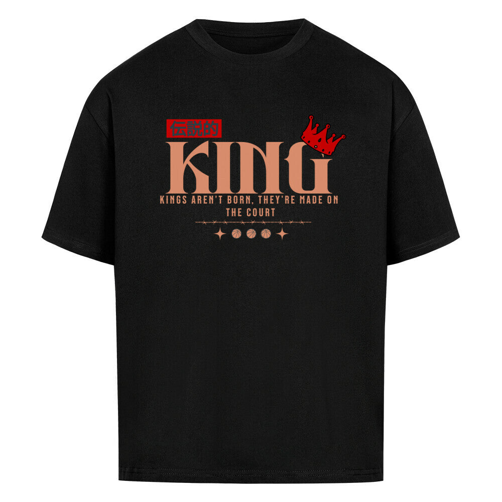 Oversized Basketball T-Shirt King Schwarz 100% Baumwolle