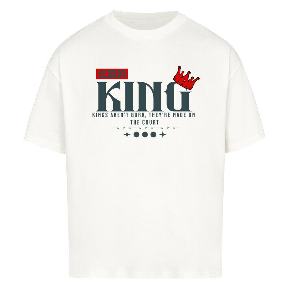 Oversized Basketball T-Shirt King Weiß 100% Baumwolle