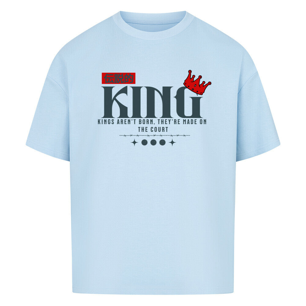 Oversized Basketball T-Shirt King Babyblau 100% Baumwolle