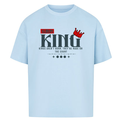 Oversized Basketball T-Shirt King Babyblau 100% Baumwolle