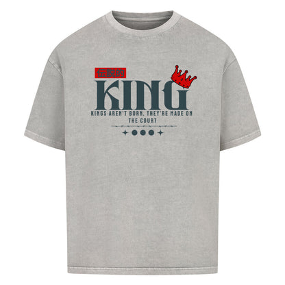 Oversized Basketball T-Shirt King Washed Grey 100% Baumwolle