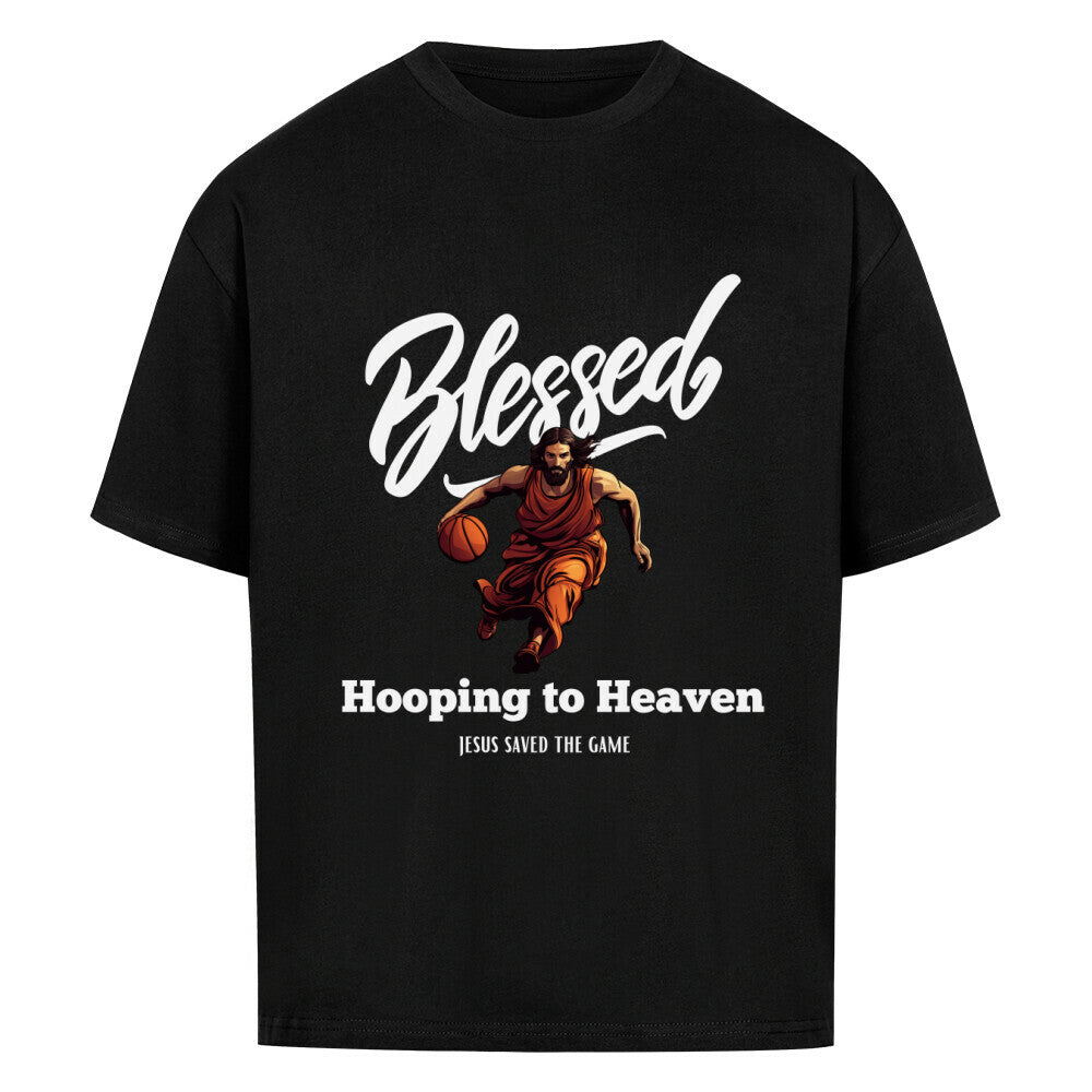 Blessed Oversized Basketball T-Shirt Schwarz 100% Premium Baumwolle