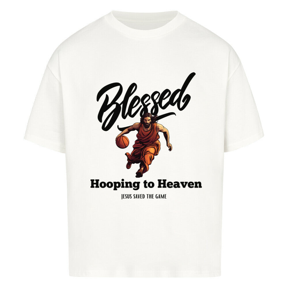 Blessed Oversized Basketball T-Shirt Weiß 100% Premium Baumwolle