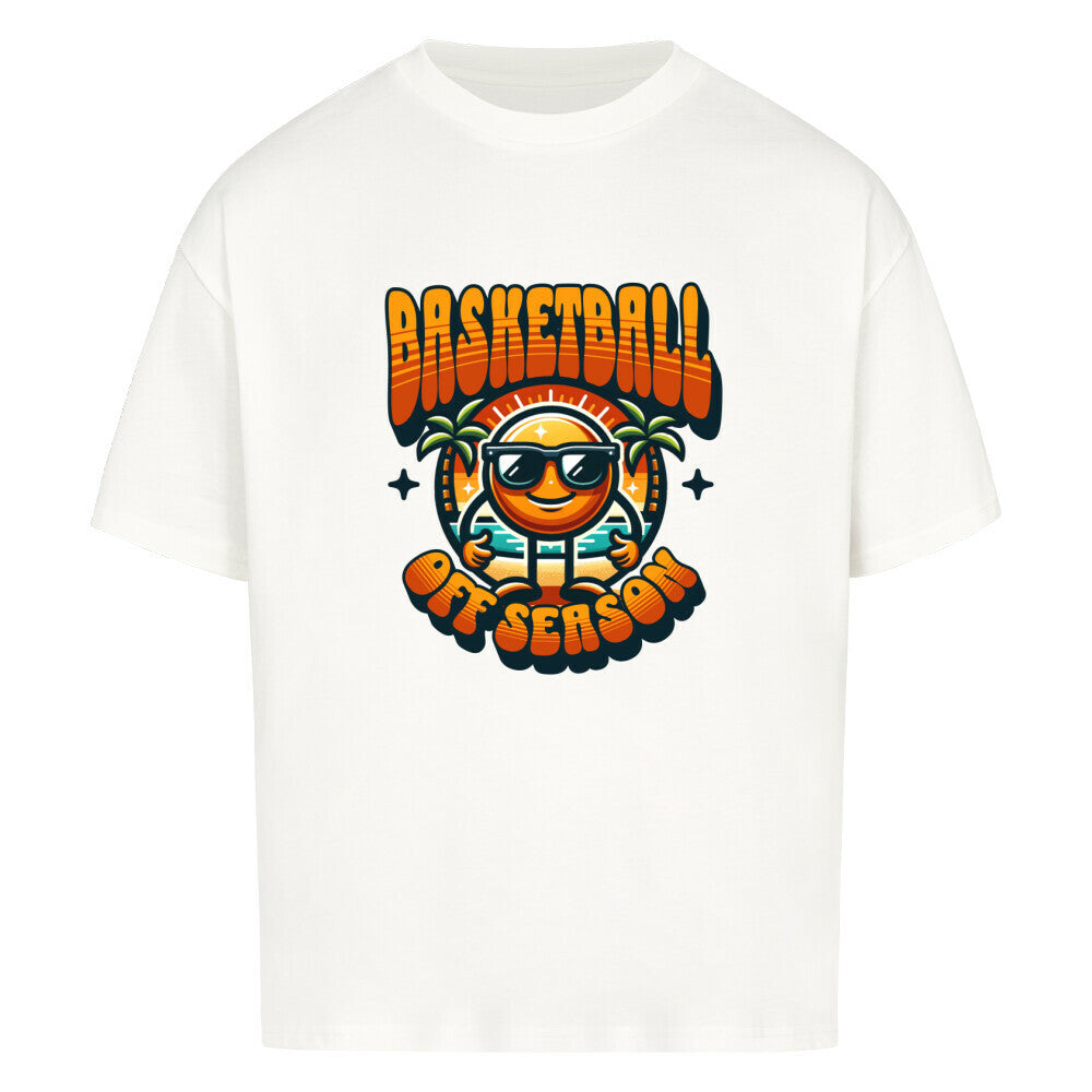 Oversized Basketball T-Shirt Off Season Weiß 100% Baumwolle
