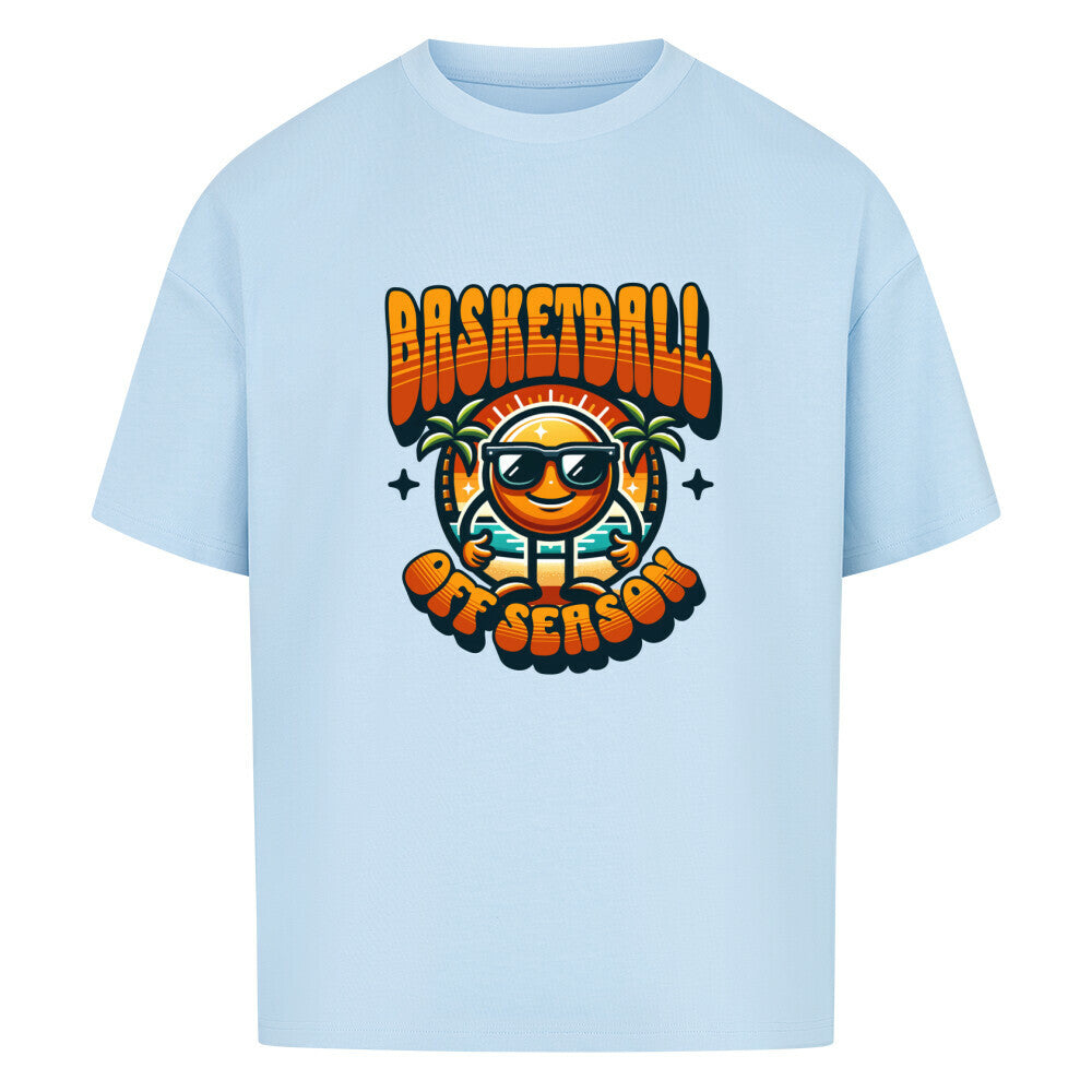 Oversized Basketball T-Shirt Off Season Babyblau 100% Baumwolle