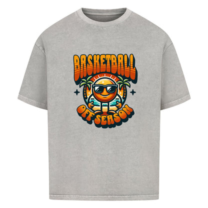 Oversized Basketball T-Shirt Off Season Washed Grau 100% Baumwolle