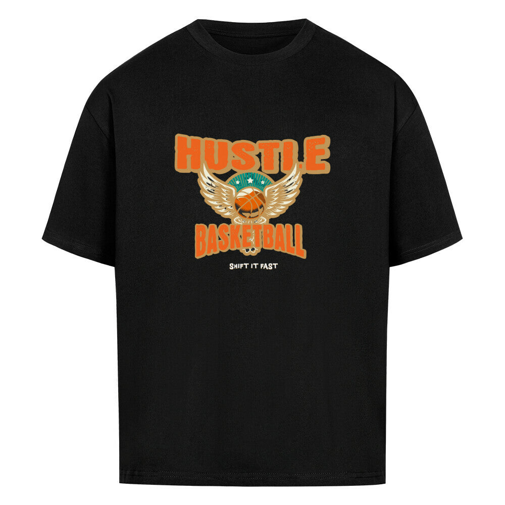 Oversized Basketball T-Shirt Huslte Schwarz 100% Baumwolle
