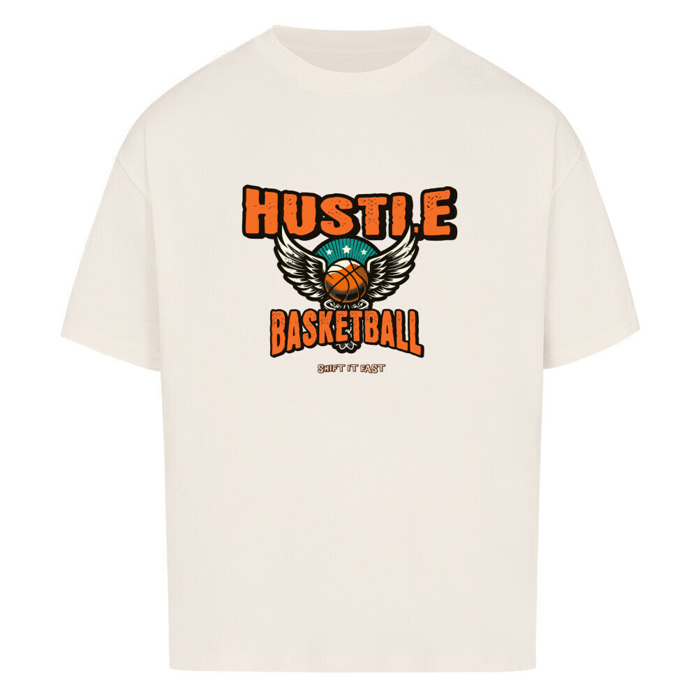 Oversized Basketball T-Shirt Hustle Natural Raw 100% Baumwolle