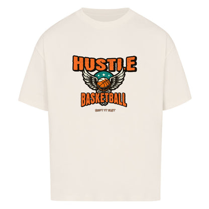 Oversized Basketball T-Shirt Hustle Natural Raw 100% Baumwolle