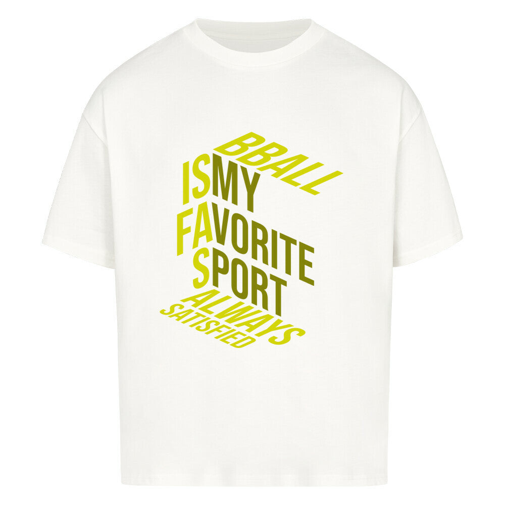 Oversized Basketball T-Shirt Weiß BBall is my Favorite 100% Premium Baumwolle Humor