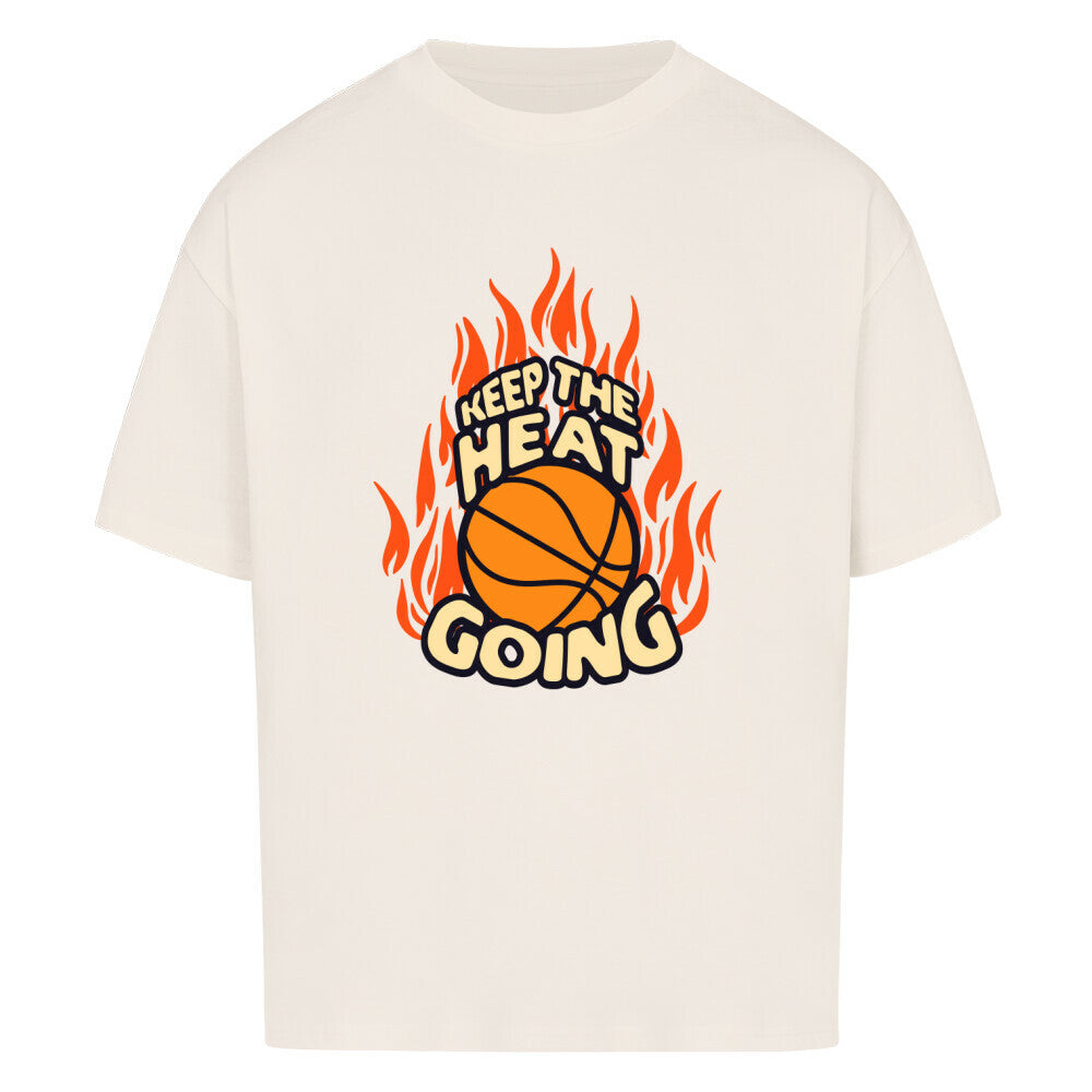 Oversized Basketball T-Shirt Keep the Heat Natural Raw 100% Baumwolle