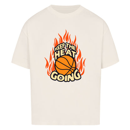 Oversized Basketball T-Shirt Keep the Heat Natural Raw 100% Baumwolle