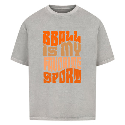 BBall is my Favorite Oversized Basketball T-Shirt Washed grau 100% Baumwolle