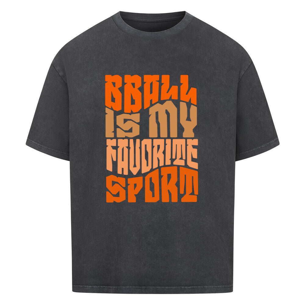 BBall is my Favorite Oversized Basketball T-Shirt Washed schwarz 100% Baumwolle