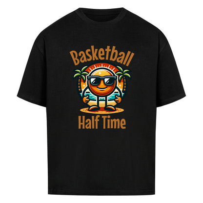 Half Time Oversized Basketball T-Shirt Schwarz 100% Baumwolle