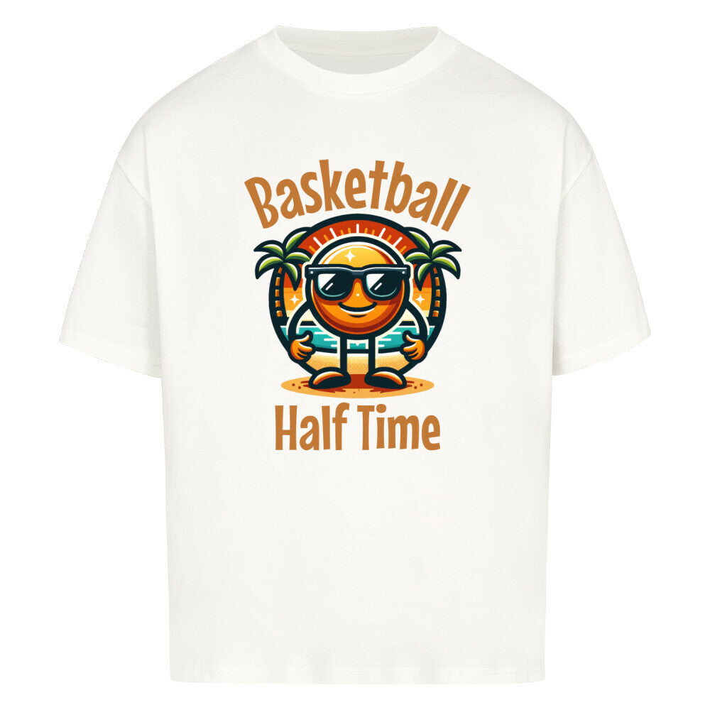 Half Time Oversized Basketball T-Shirt Weiß 100% Baumwolle