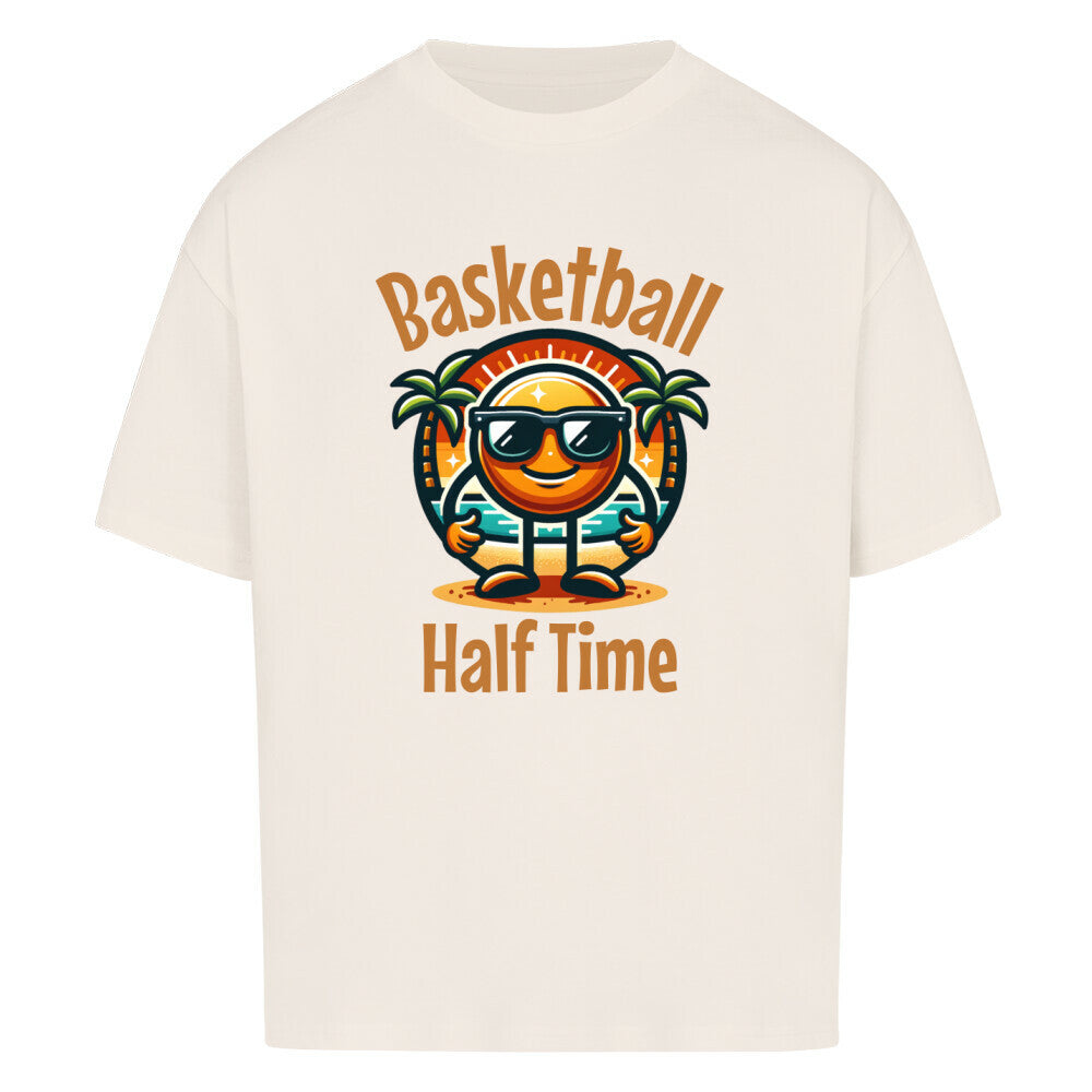 Half Time Oversized Basketball T-Shirt Natural Raw 100% Baumwolle