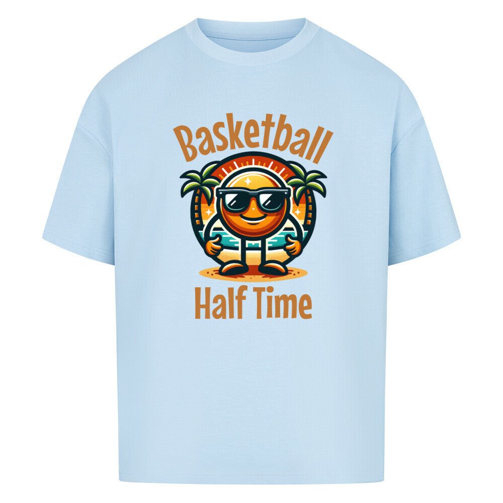 Half Time Oversized Basketball T-Shirt Babyblau 100% Baumwolle