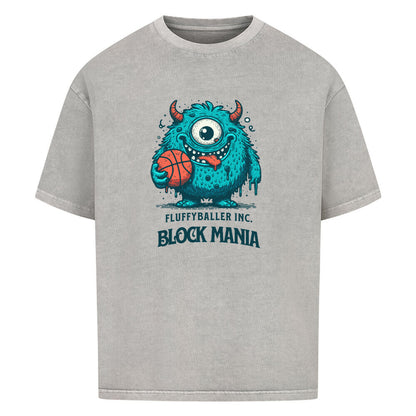 Oversized Basketball T-Shirt Washed Grau Fluffy Baller 100% Premium Baumwolle