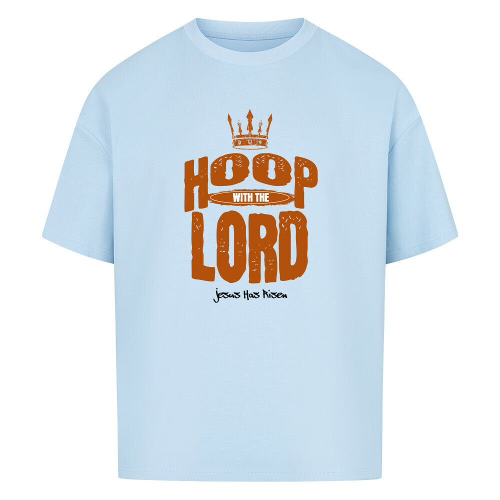 Oversized T-Shirt babyblau, hoop with the lord, jesus has risen. 100% baumwolle.