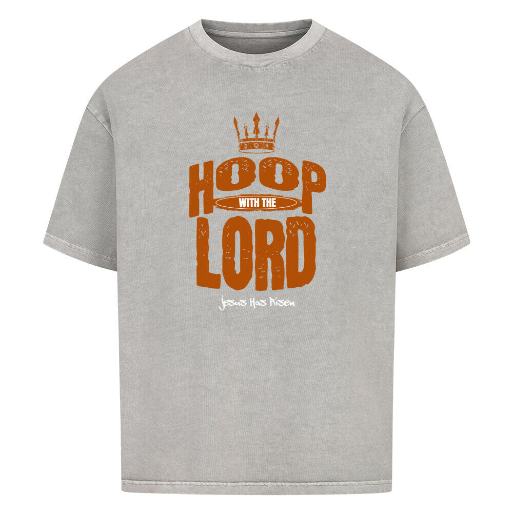 Oversized T-Shirt washed grey, hoop with the lord, jesus has risen. 100% baumwolle.