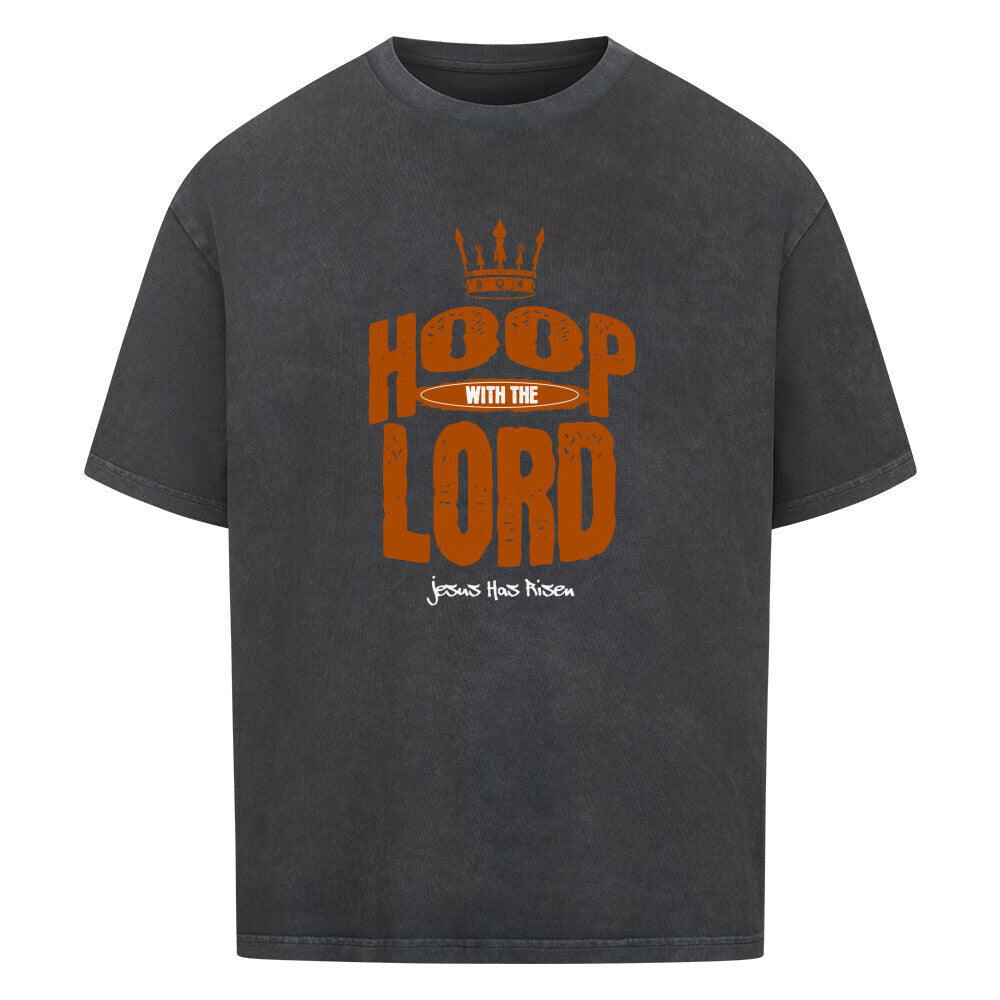 Oversized T-Shirt wasched black, hoop with the lord, jesus has risen. 100% baumwolle.