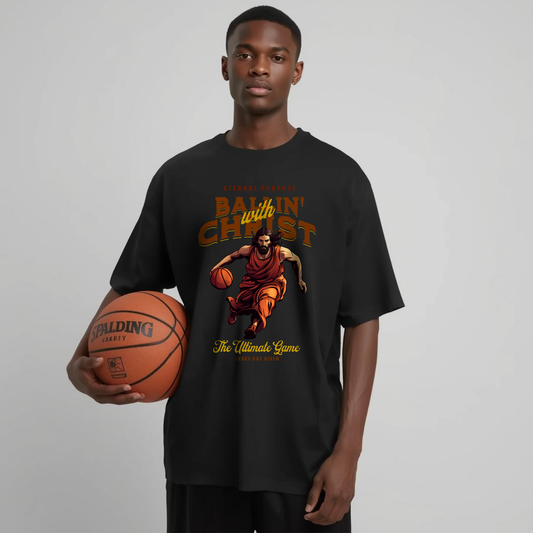Ballin' with Christ: Das ultimative Oversized Statement T-Shirt