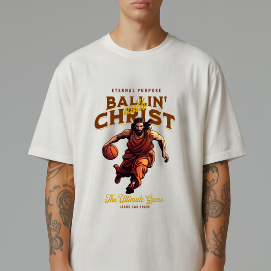 Ballin' with Christ: Das ultimative Oversized Statement T-Shirt