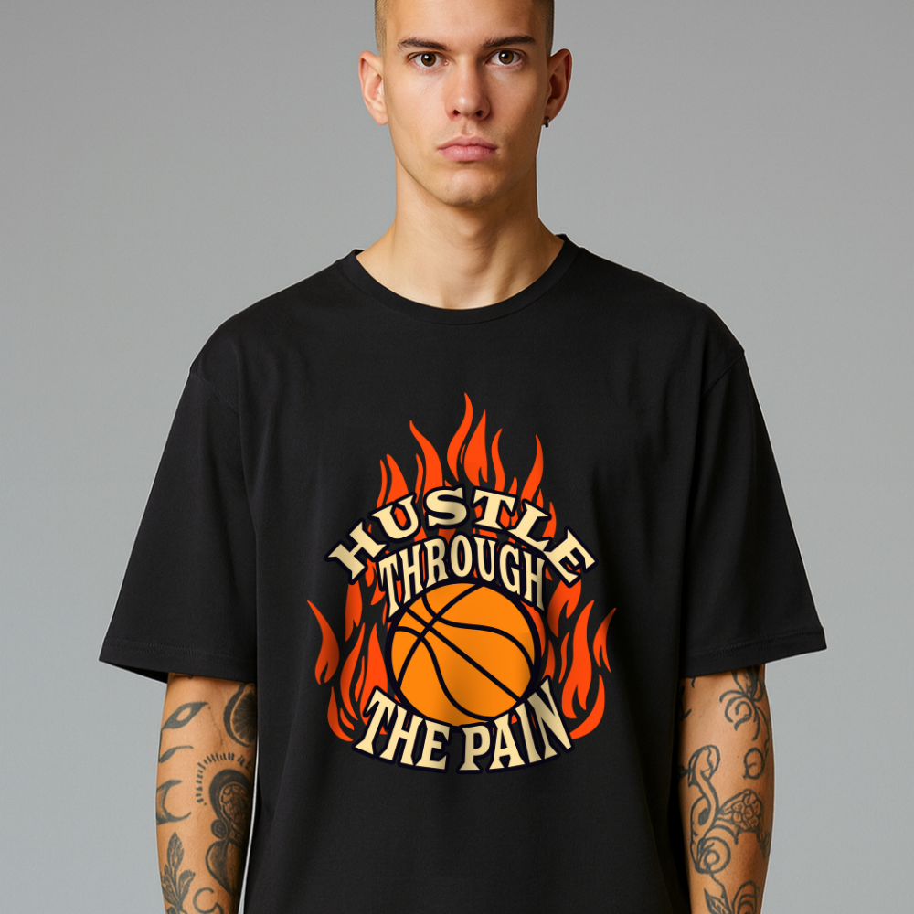 Hustle through Oversized T-Shirt | Premium Baumwolle